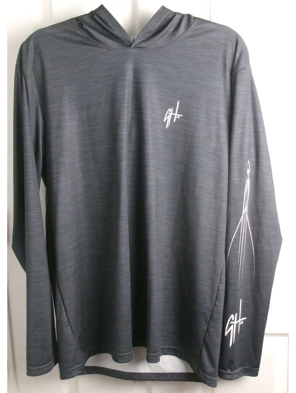 GH by Guy Harvey Men's M Performance Fishing Hoodie Marlin Graphic Gray